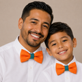 Teal blue and orange Bow tie set for daddy and son, Daddy me gift set, Father son matching, daddy me bow, Handmade bow, teal blue and orange