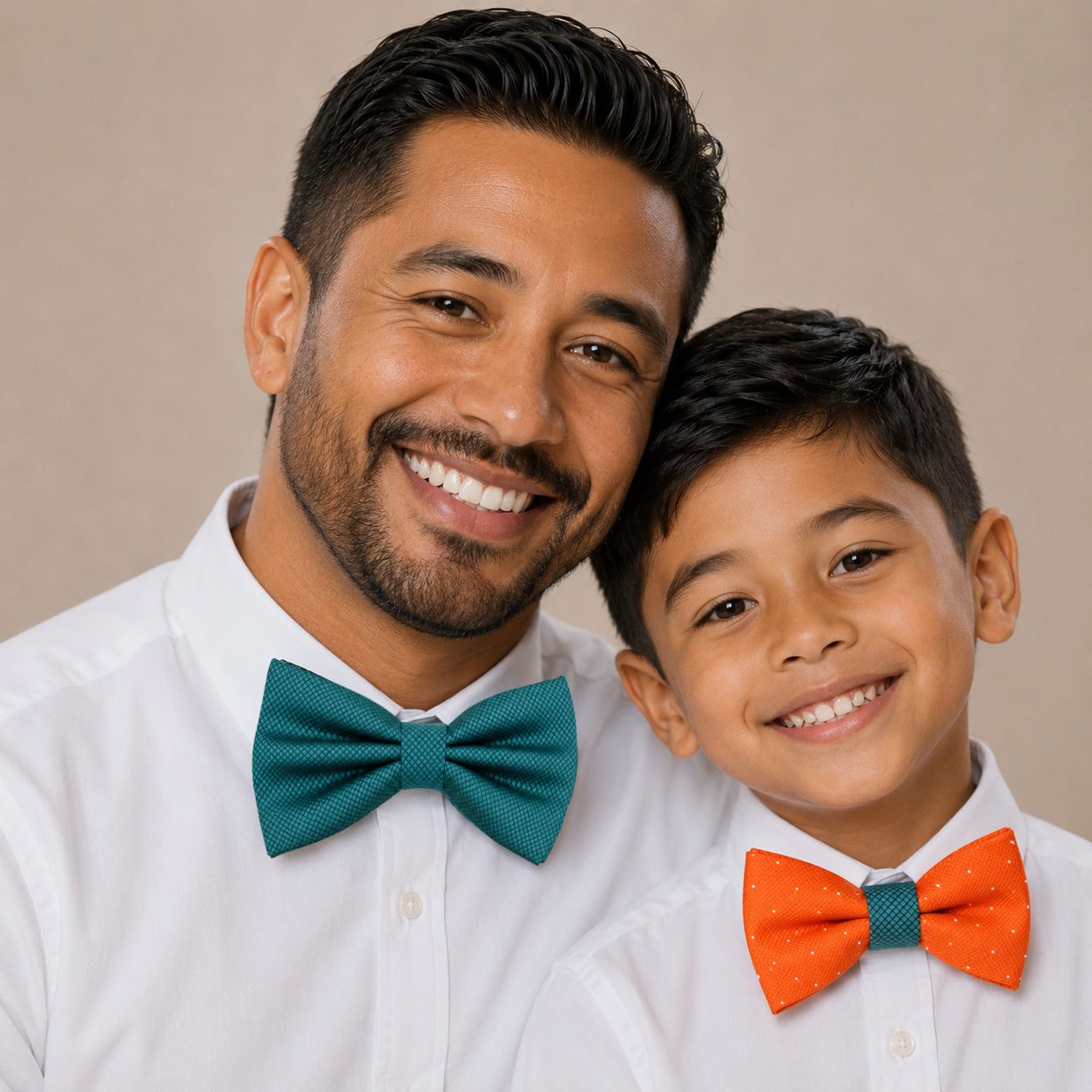Teal blue and orange Bow tie set for daddy and son, Daddy me gift set, Father son matching, daddy me bow, Handmade bow, teal blue and orange
