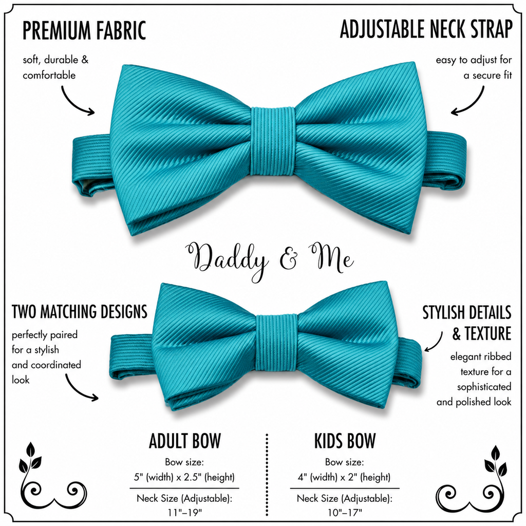 Turquoise blue Bow tie set daddy son, Daddy and me gift, Grandpa and me, Father son matching, Kids bow tie, Kids adult bow tie, High quality
