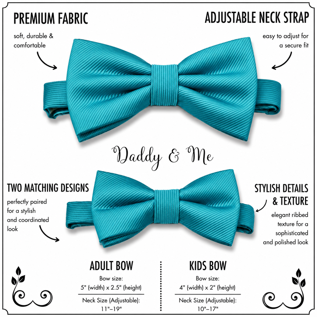 Turquoise blue Bow tie set daddy son, Daddy and me gift, Grandpa and me, Father son matching, Kids bow tie, Kids adult bow tie, High quality