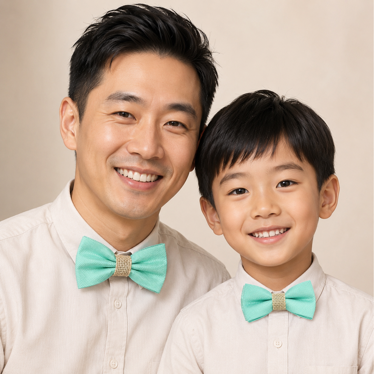 Turquoise burlap Bow tie set for daddy and son, Daddy me gift set, Grandpa and me, Father son match, turquoise kids Toddler bow, handmade