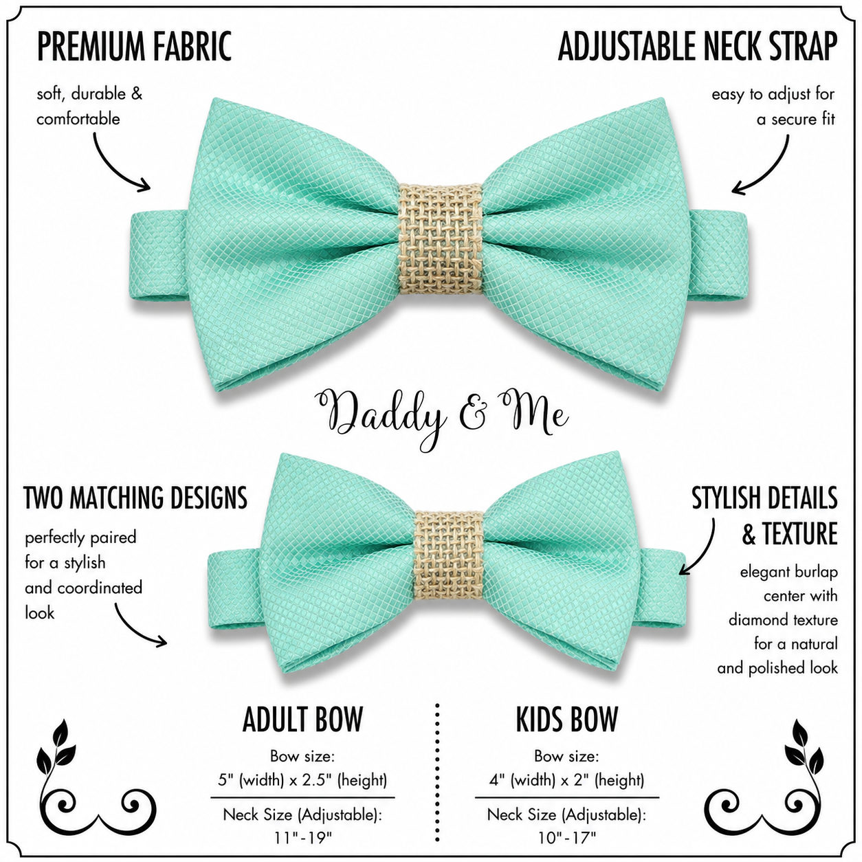 Turquoise burlap Bow tie set for daddy and son, Daddy me gift set, Grandpa and me, Father son match, turquoise kids Toddler bow, handmade