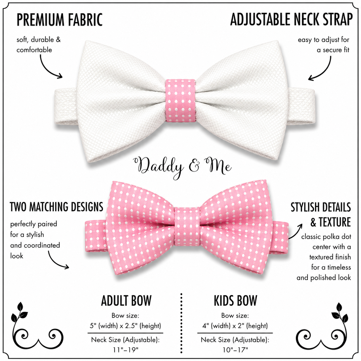 White and pink bow tie set for daddy and son, Daddy and me gift set, Father son matching, Pink kids bow tie, daddy me bow, handmade bow tie