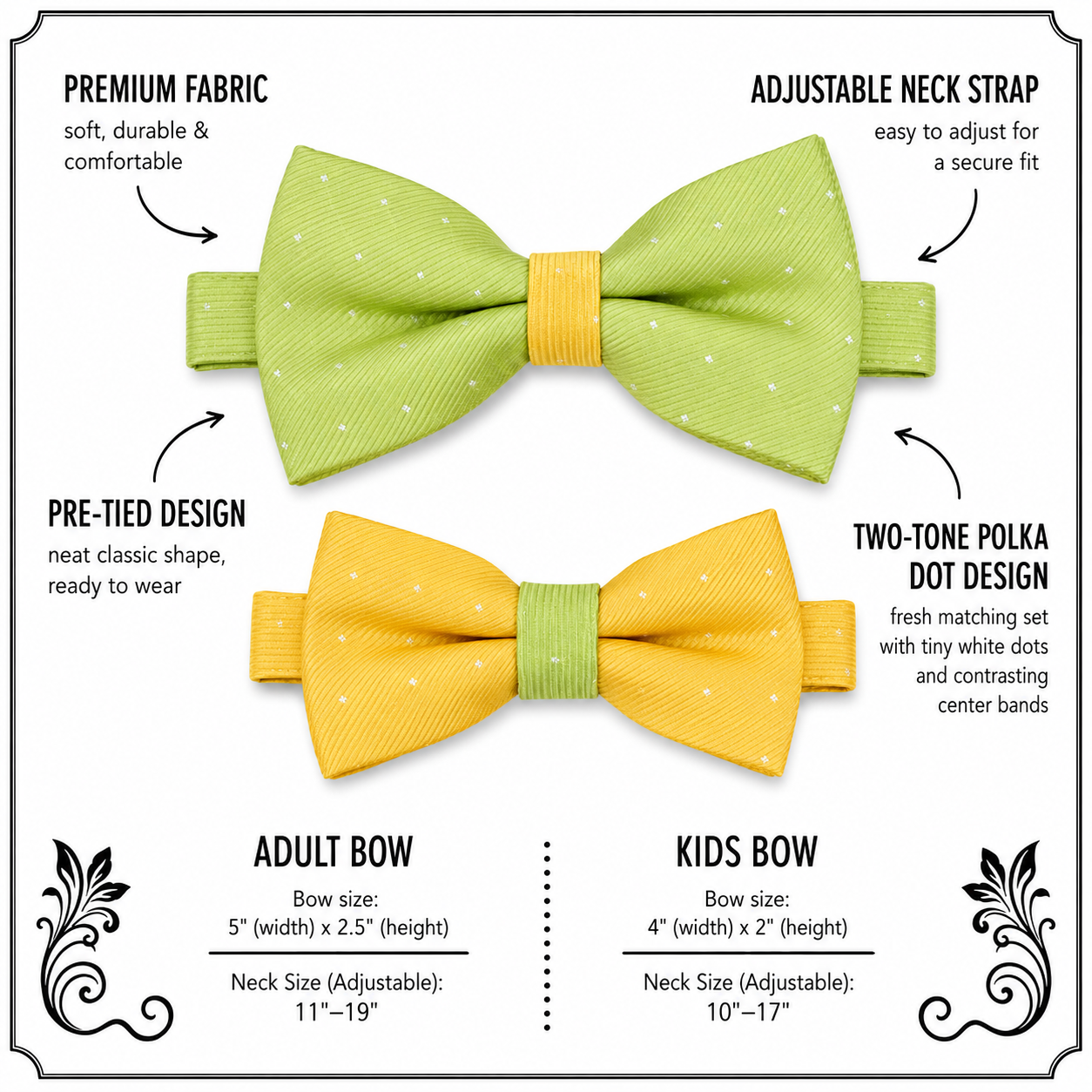 Yellow and lime green bow tie set for daddy and son, Daddy and me gift set, Handmade bow tie set, yellow kids bow tie, lime green bow tie