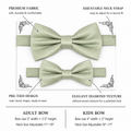 Sage Green daddy and me bow ties — adult and kids sizes