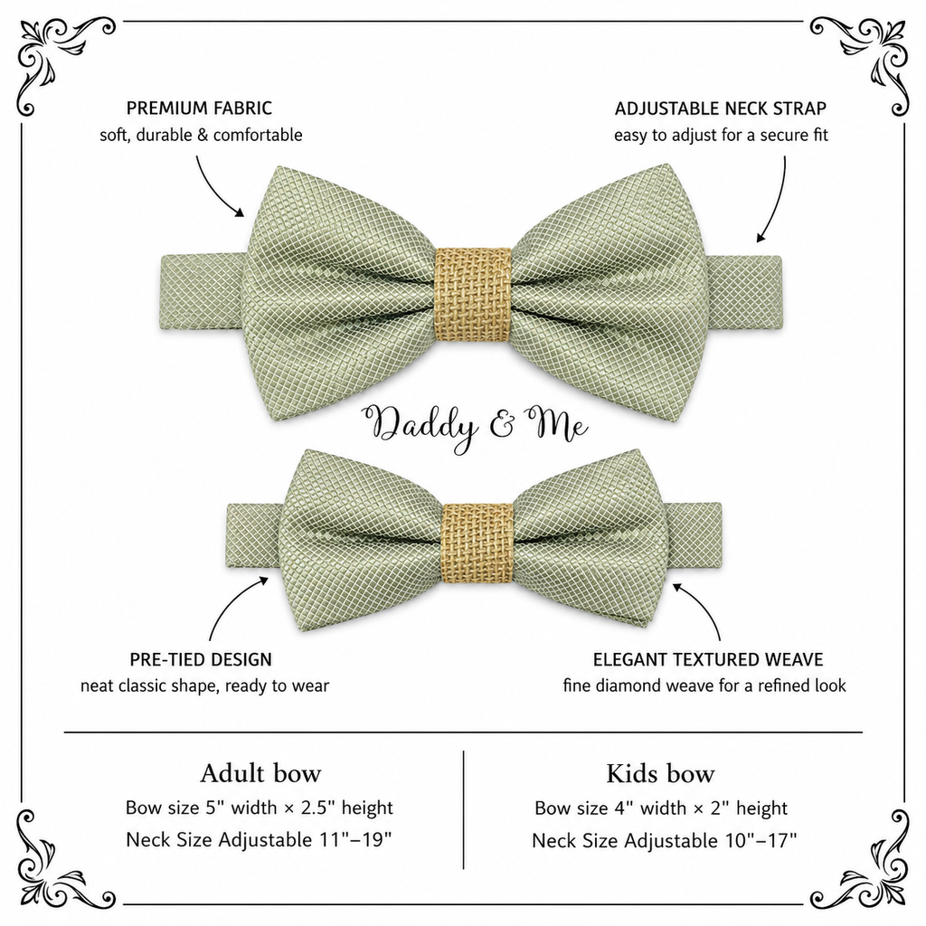 Sage green burlap Bow tie set for daddy and son, Daddy me gift set, Grandpa and me, Father son matching, Toddler bow tie, daddy me bow tie
