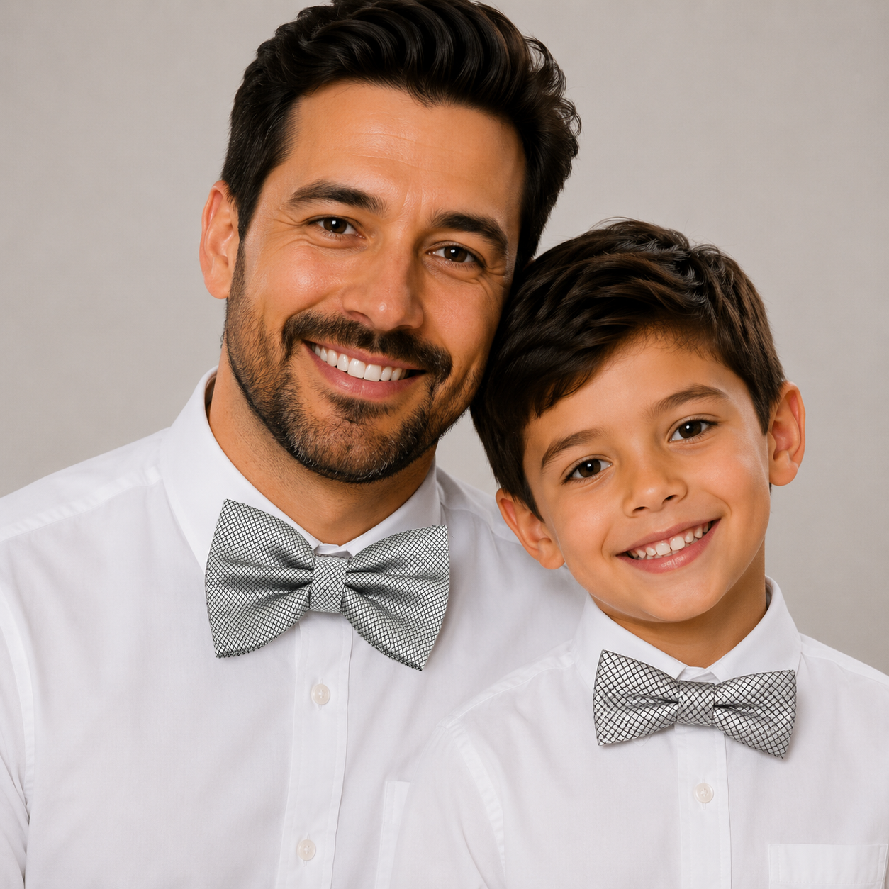 Silver Bow tie set for daddy and son, Daddy me gift set, Grandpa and me, Father son matching, Toddler bow tie, daddy me bow tie gift