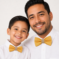 Yellow burlap Bow tie set for daddy and son Daddy me gift set Father son match Handmade Yellow burlap kids bow Adjustable pre tied bow