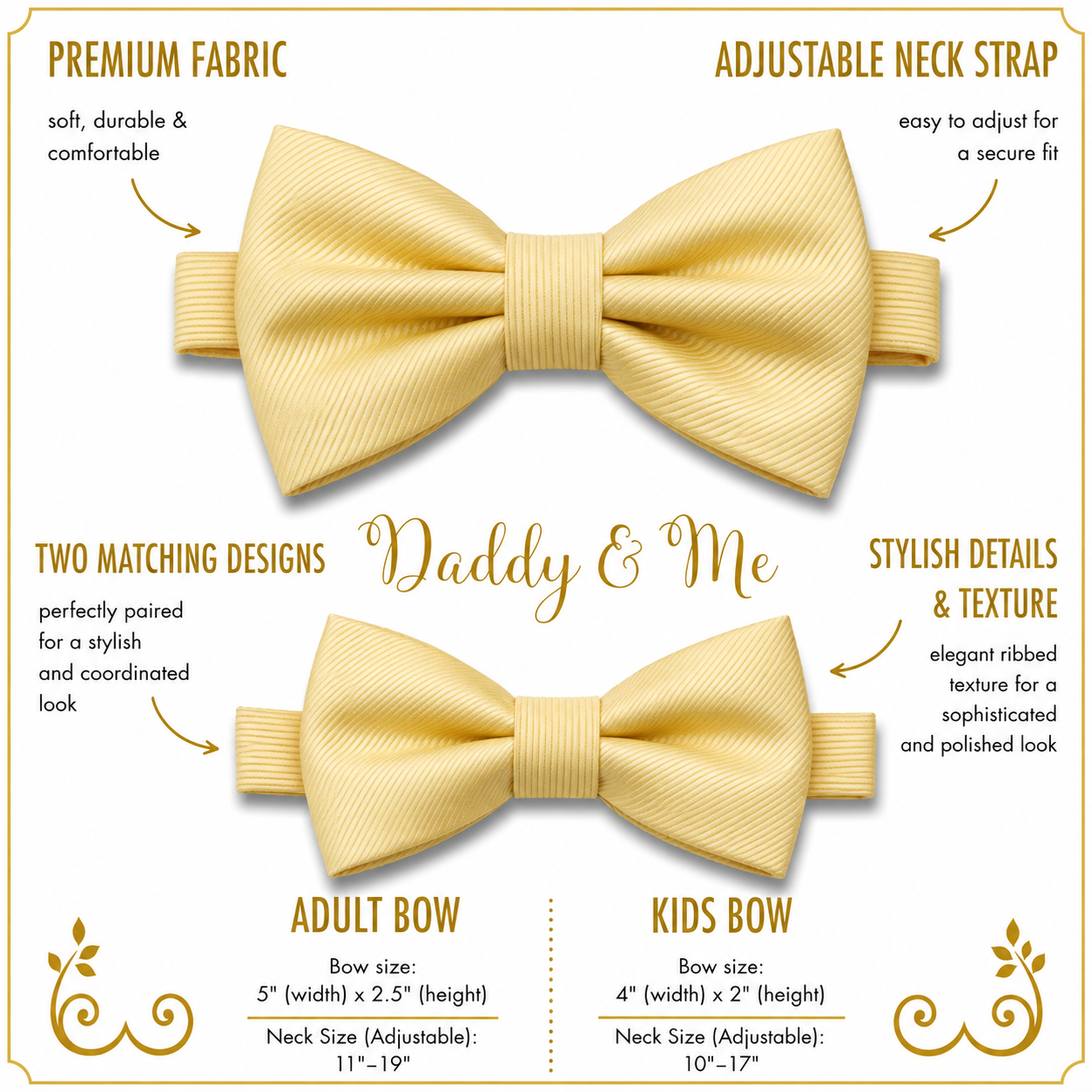 Sunlight yellow Bow tie set daddy son, Daddy and me gift Grandpa and me, Father son matching, Kids bow tie, Kids adult bow tie, High quality
