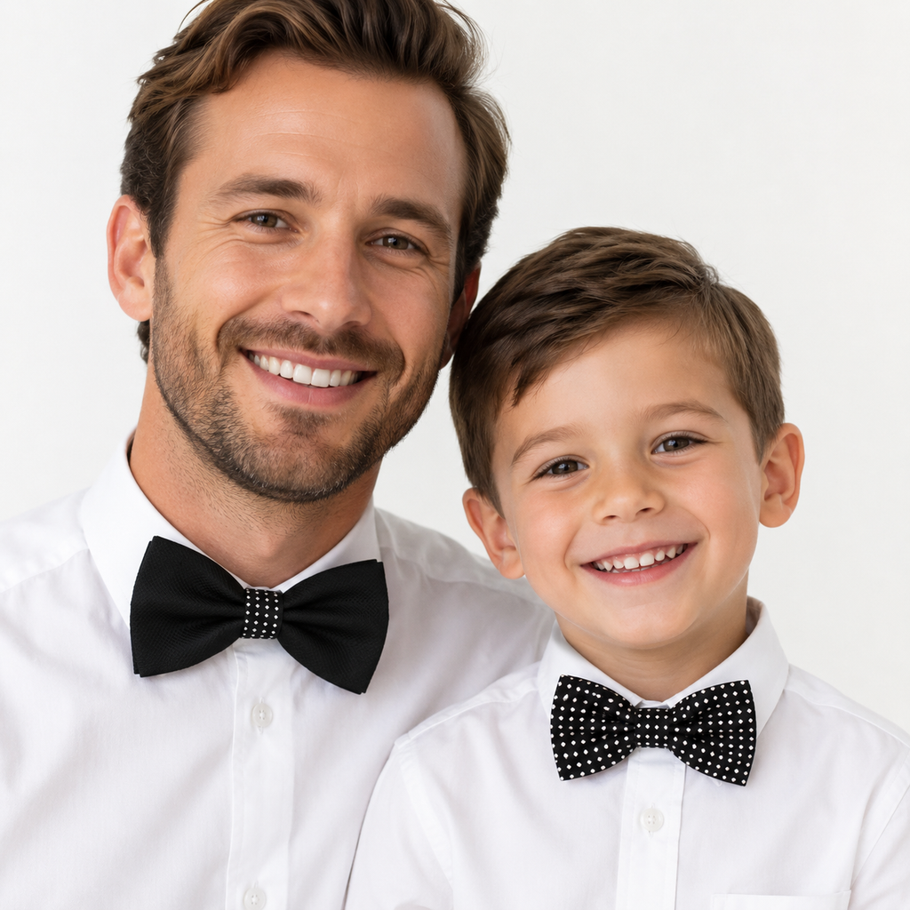 Black and white Bow tie set for daddy and son, Daddy me gift set, Grandpa and me, Father son matching, black white Kids bow, daddy me gift