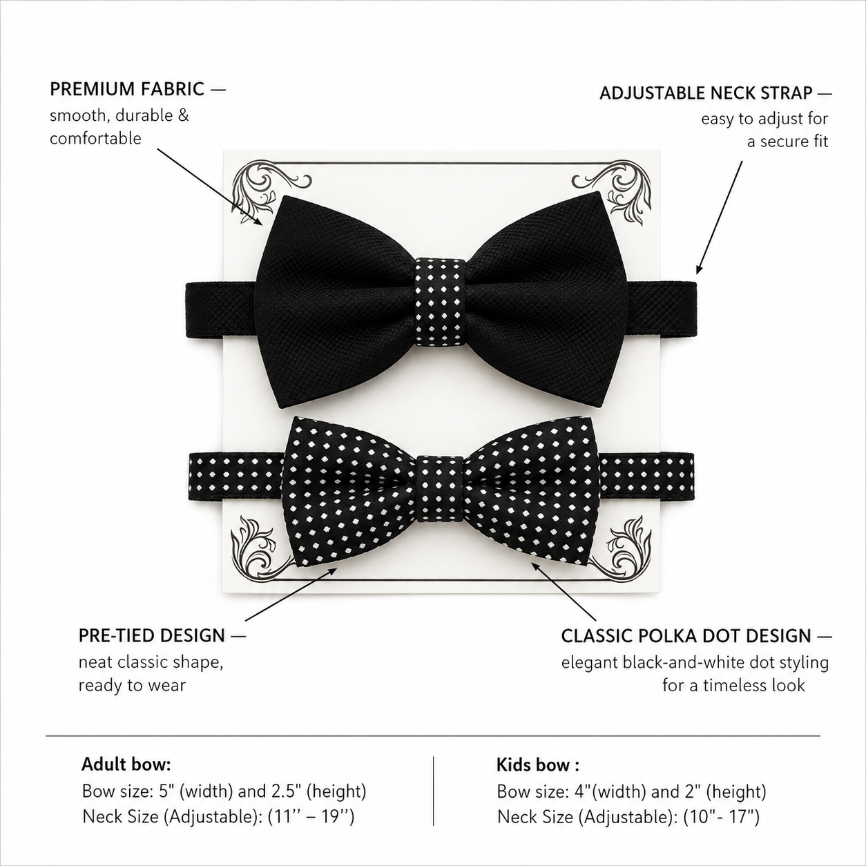 Black and white Bow tie set for daddy and son, Daddy me gift set, Grandpa and me, Father son matching, black white Kids bow, daddy me gift