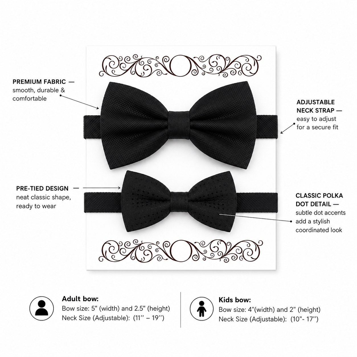 Black Bow tie set for daddy and son, Daddy and me gift set, Grandpa and me, Father son matching, Kids bow tie, daddy and me bow tie gift