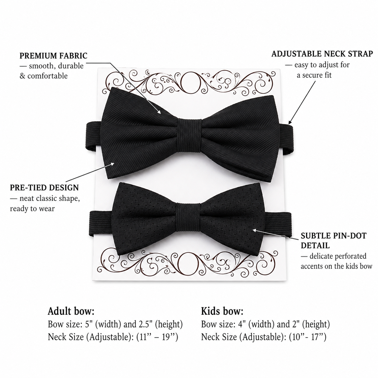 Black Bow tie set for daddy and son, Daddy and me gift set, Grandpa and me, Father son matching, Kids bow tie, daddy and me bow tie gift