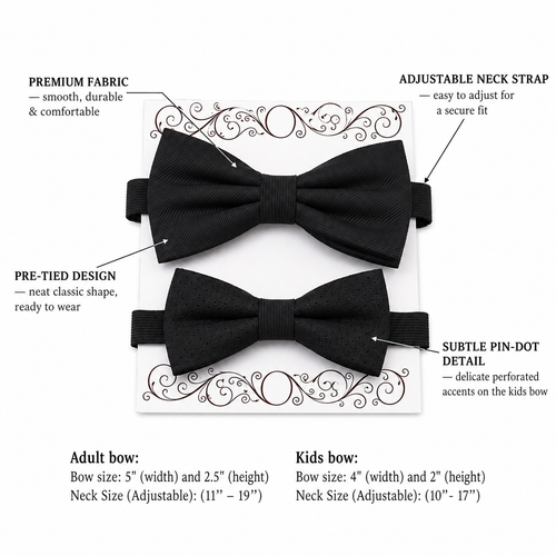 Black Bow tie set for daddy and son, Daddy and me gift set, Grandpa and me, Father son matching, Kids bow tie, daddy and me bow tie gift