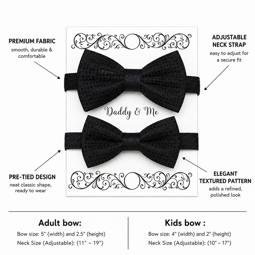 Black polka dots Bow tie set for daddy and son, Daddy and me gift set, Grandpa and me, Father son match, Toddler bow tie, daddy me bow tie