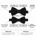 Black Polka Dots boys bow tie for kids — handmade, pre-tied and adjustable