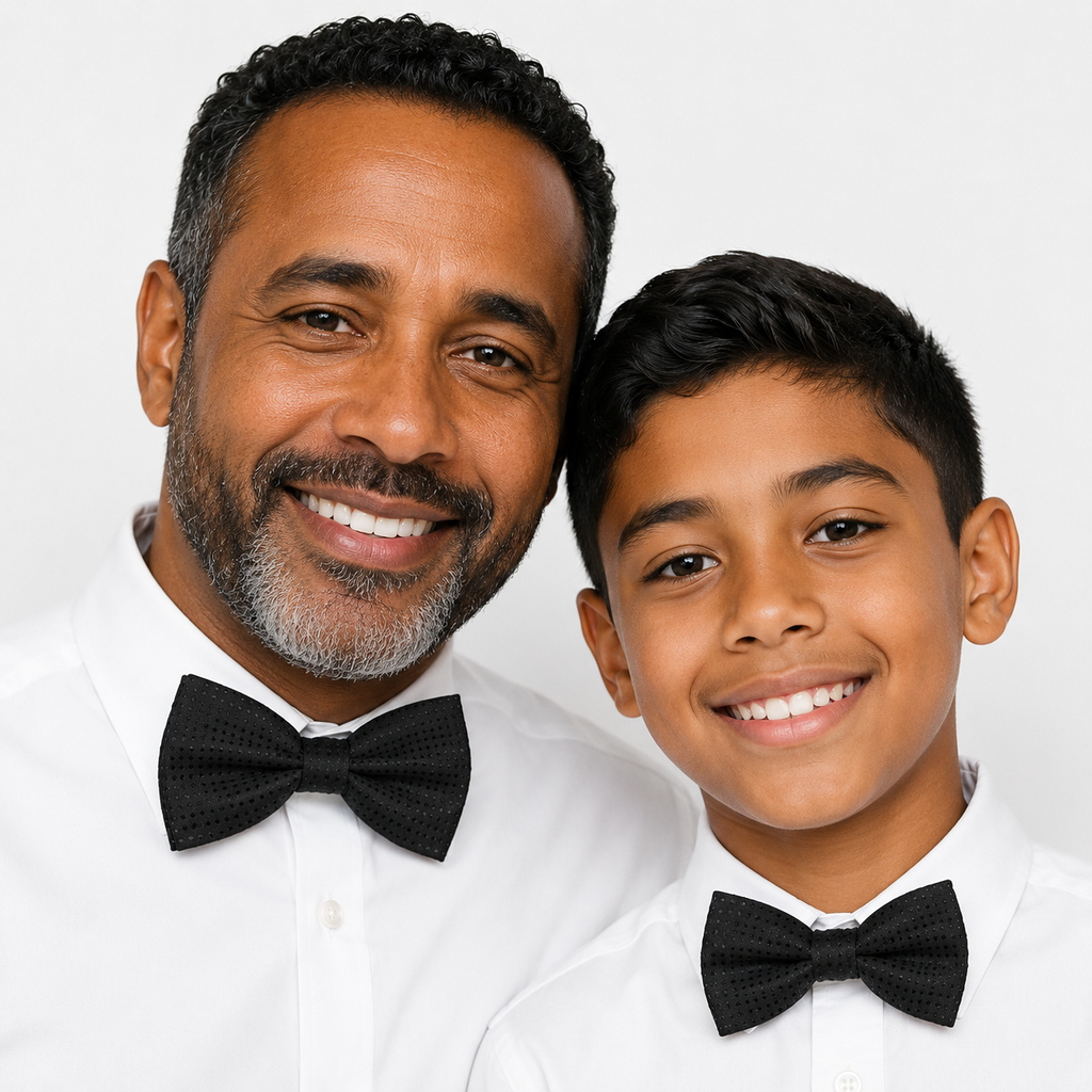 Black polka dots Bow tie set for daddy and son, Daddy and me gift set, Grandpa and me, Father son match, Toddler bow tie, daddy me bow tie