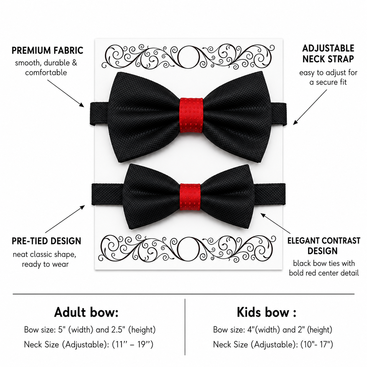 Black red Bow tie set for daddy and son, Daddy and me gift set, Grandpa and me, Father son matching, Toddler bow tie, daddy me bow tie gift
