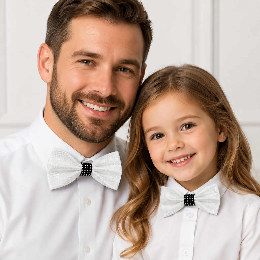 Black white Bow tie set for daddy and son, Daddy and me gift set, Grandpa and me, Father son matching, Toddler bow tie, daddy me bow, white