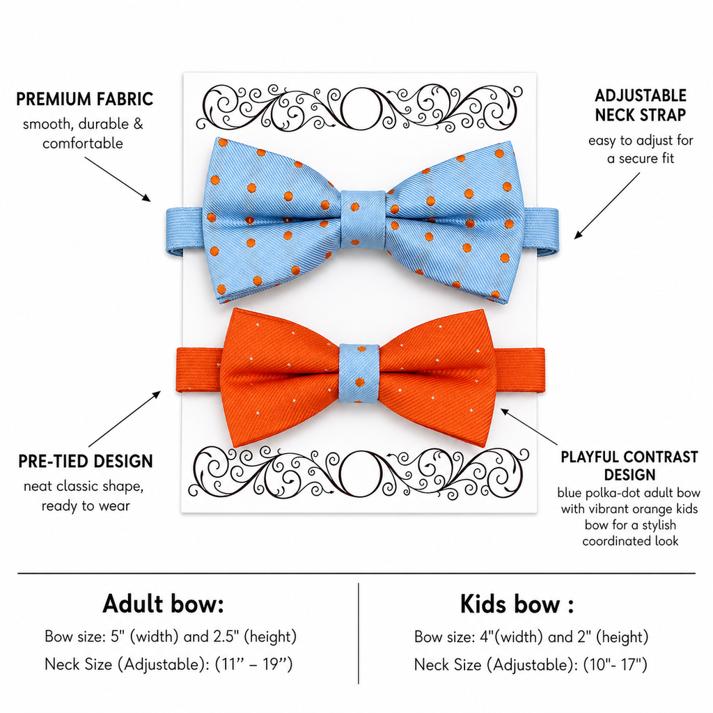 Blue and burnt orange Bow tie set for daddy and son, Daddy me gift set, Grandpa and me, Father son matching, daddy me bow tie, Handmade bow