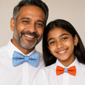 Blue and burnt orange Bow tie set for daddy and son, Daddy me gift set, Grandpa and me, Father son matching, daddy me bow tie, Handmade bow