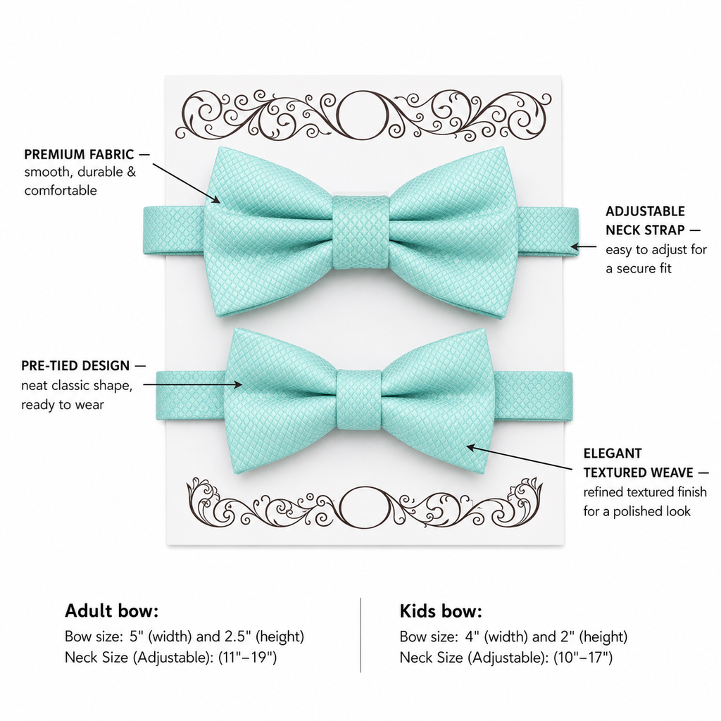 Aqua blue Bow tie set daddy son, Daddy and me gift, Grandpa and me, Kids adult bow tie, Handmade Adjustable pre tied bow