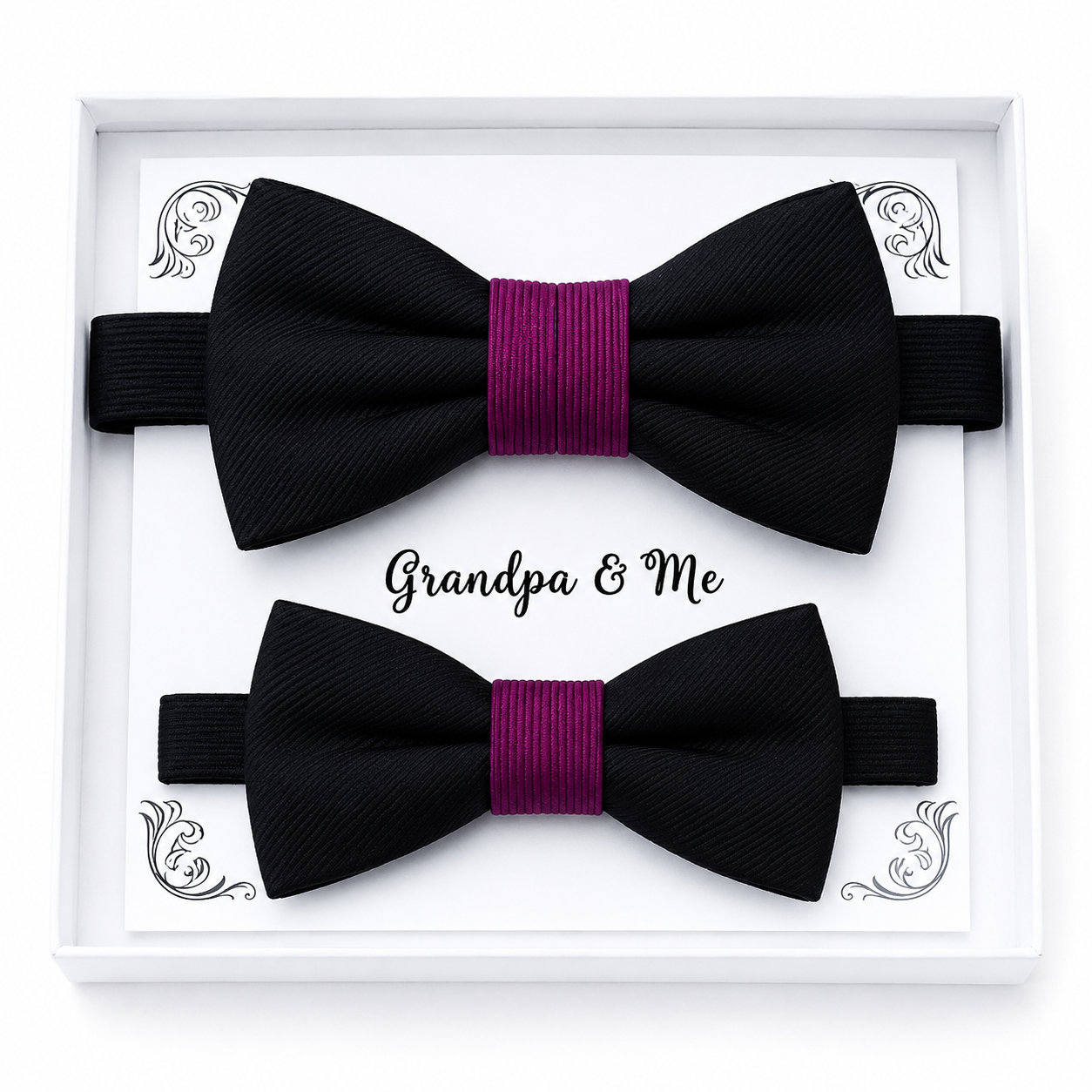 Black and berry Bow tie set daddy son, Daddy and me gift Grandpa and me, Father son matching, Kids bow tie, Kids adult bow tie, High quality