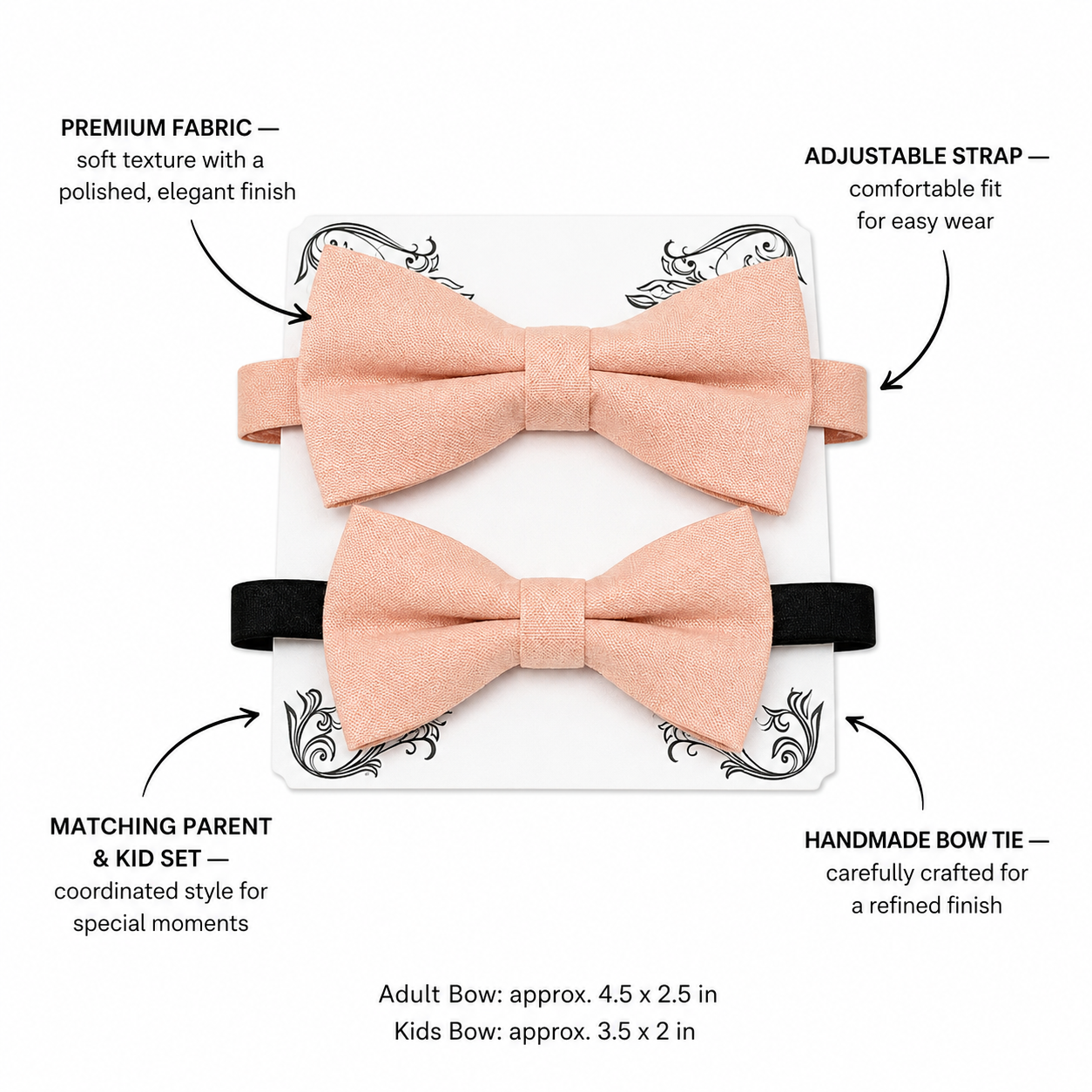 Blush Bow tie set for daddy and son, Daddy and me gift set, Grandpa and me, Father son matching, Toddler bow tie, daddy and me bow tie gift