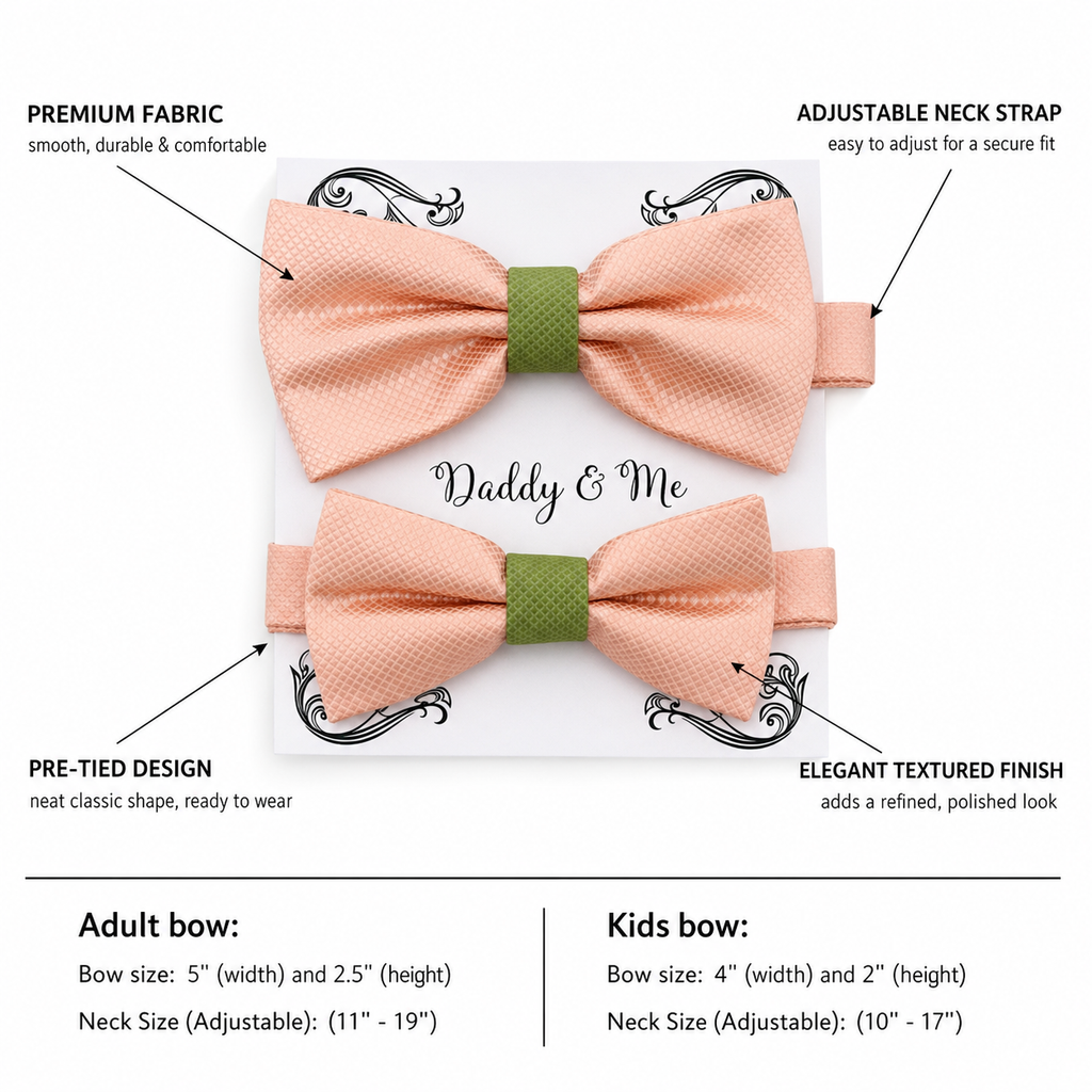 Blush olive green bow tie set for daddy and son, Daddy and me gift set, Grandpa and me, Father son matching, Toddler bow tie, handmade bow