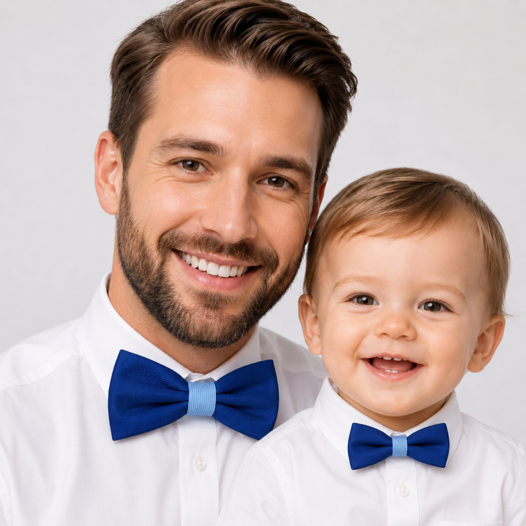 Classic blue Bow tie set daddy son, Daddy Grandpa and Me Father son matching, Kids adult bow tie, Adjustable pre tied bow High quality