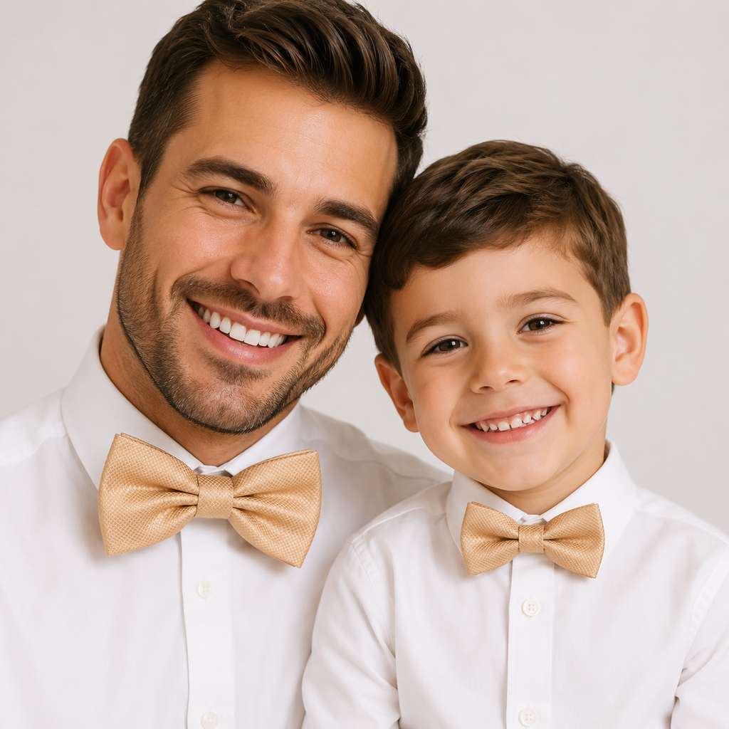 Champagne Bow tie set for daddy and son Daddy me gift set Grandpa Father son matching Adjustable pre tied bow, Toddler bow tie
