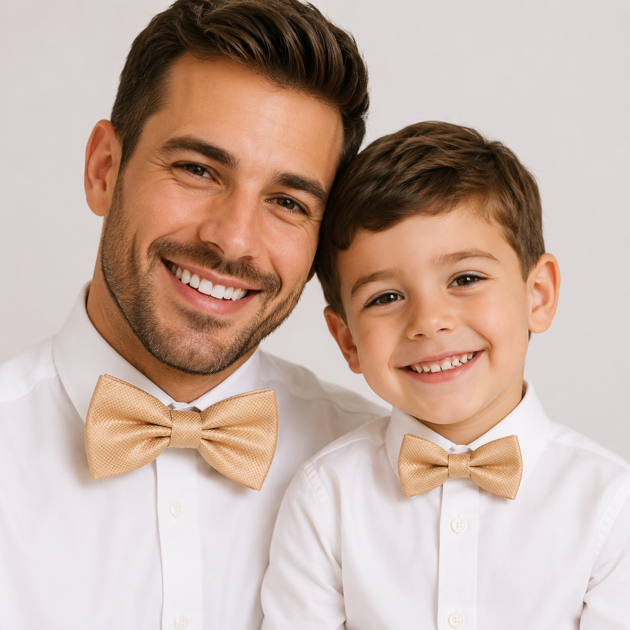 Champagne Bow tie set for daddy and son Daddy me gift set Grandpa Father son matching Adjustable pre tied bow, Toddler bow tie