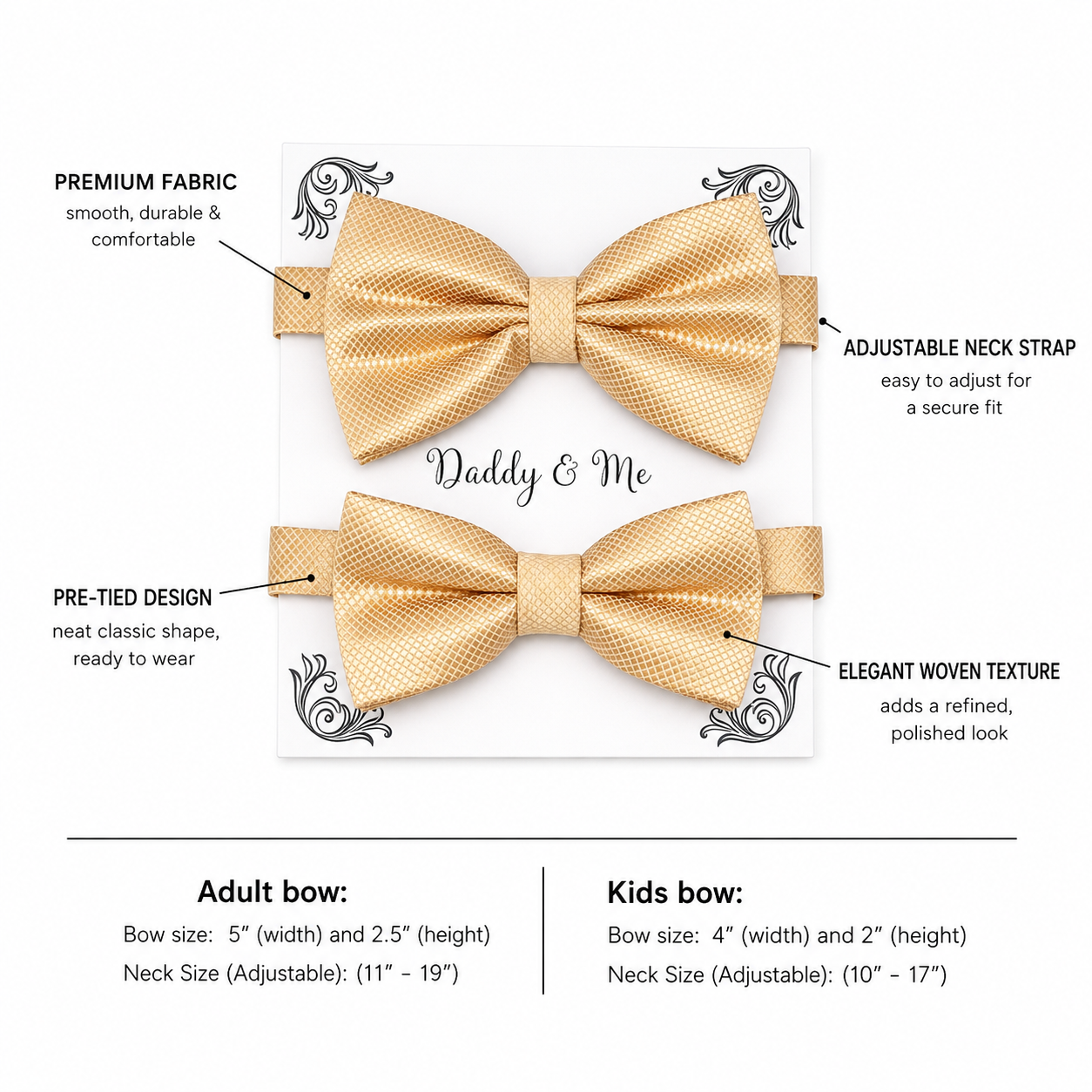 Champagne bow tie set for daddy and son, Daddy and me gift set, Grandpa and me, Father son matching, Toddler bow tie, daddy and me bow tie