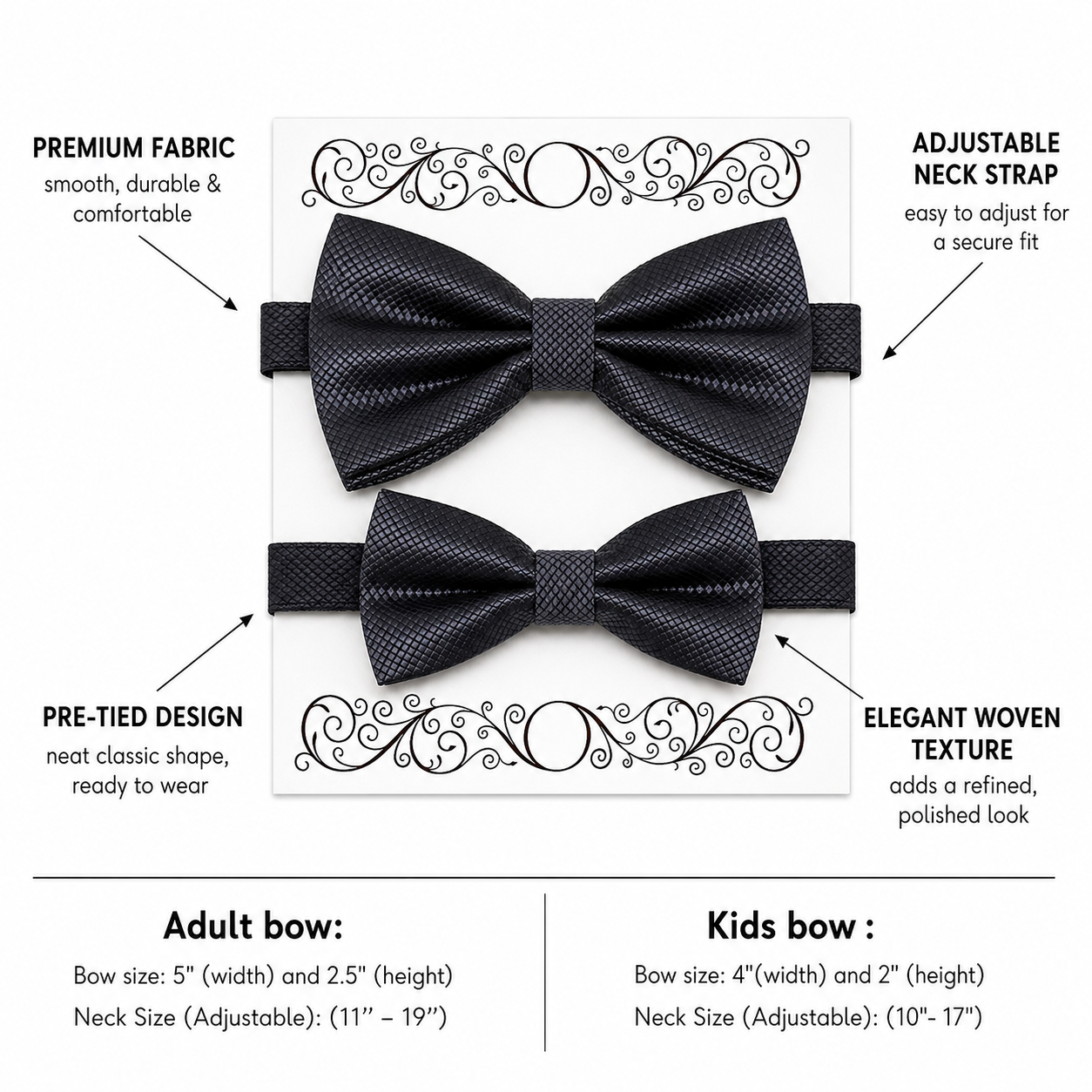 Charcoal Bow tie set for daddy and son, Daddy me gift set, Grandpa and me, Father son match, charcoal Toddler Kids bow, daddy me bow tie