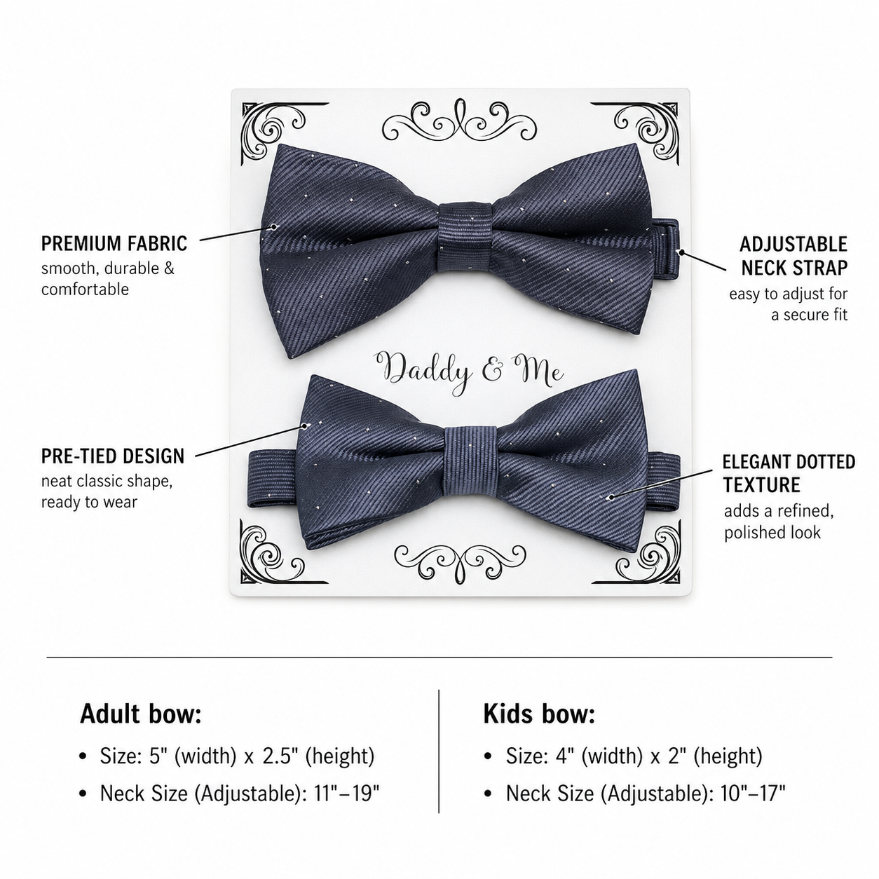 Charcoal Bow tie set for daddy and son, Daddy me gift set, Grandpa and me, Father son matching, Toddler bow tie, daddy me bow tie gift