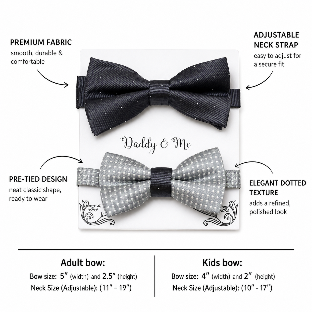 Charcoal Gray Bow tie set for daddy and son, Daddy and me gift set, Grandpa and me, Father son matching, Toddler bow tie, daddy me bow tie