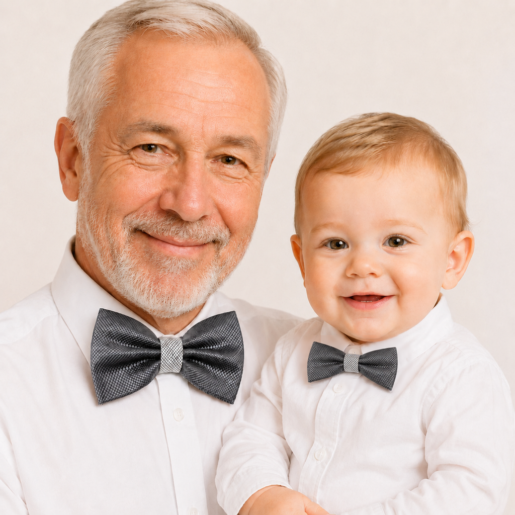 Charcoal gray Bow tie set for daddy and son, Daddy me gift set, Grandpa and me, Father son match, charcoal Toddler Kids bow, daddy me bow