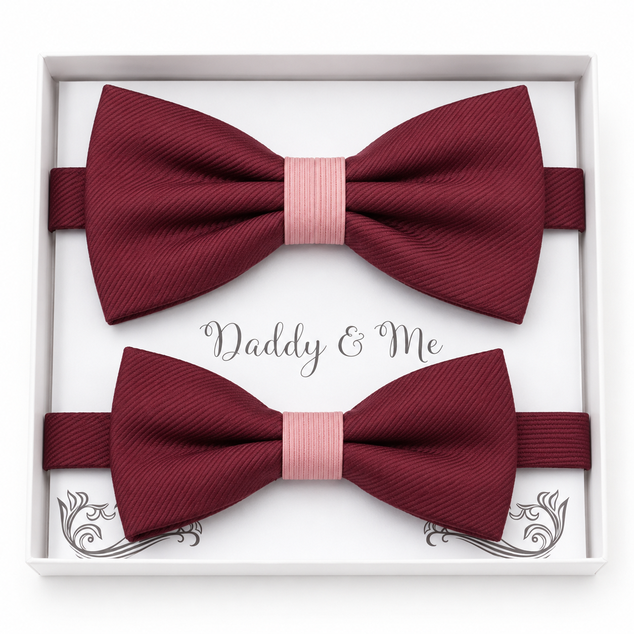 Burgundy blush Bow tie set daddy son, Daddy and me gift, Grandpa and me, Father son matching, Kids bow tie, Kids adult bow tie, high quality