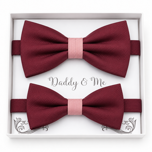 Burgundy blush Bow tie set daddy son, Daddy and me gift, Grandpa and me, Father son matching, Kids bow tie, Kids adult bow tie, high quality
