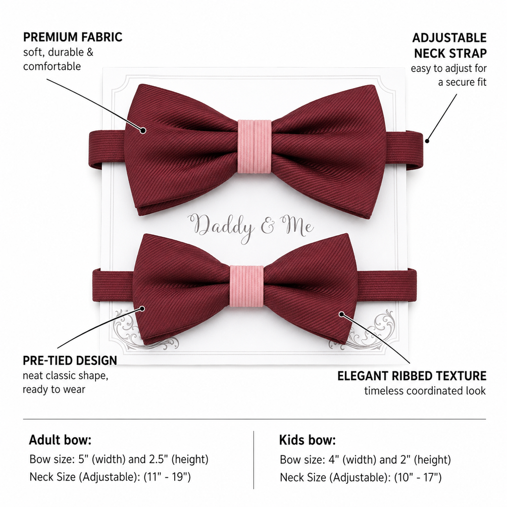 Burgundy blush Bow tie set daddy son, Daddy and me gift, Grandpa and me, Father son matching, Kids bow tie, Kids adult bow tie, high quality