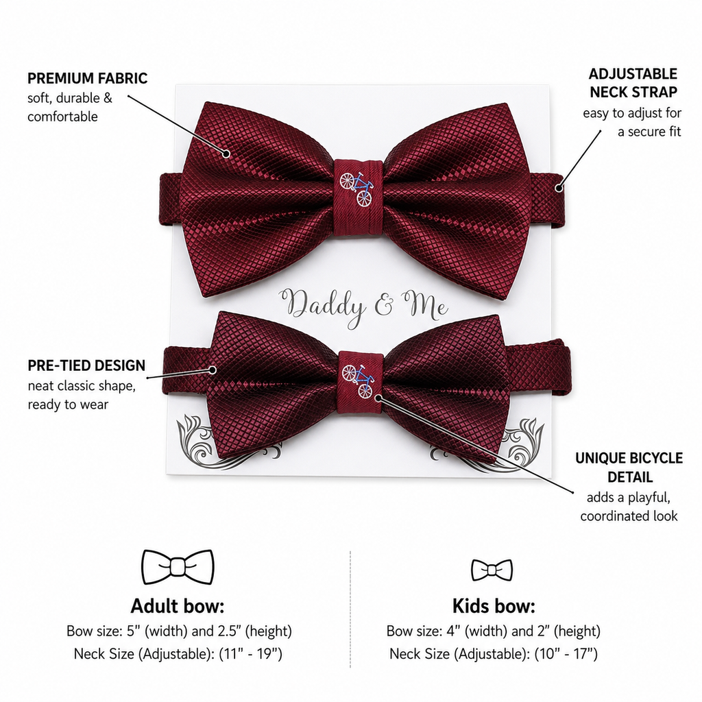 Burgundy Bow tie set for daddy and son, Daddy and me gift set, Grandpa me, Father son match, Burgundy kids bow tie, handmade bow tie