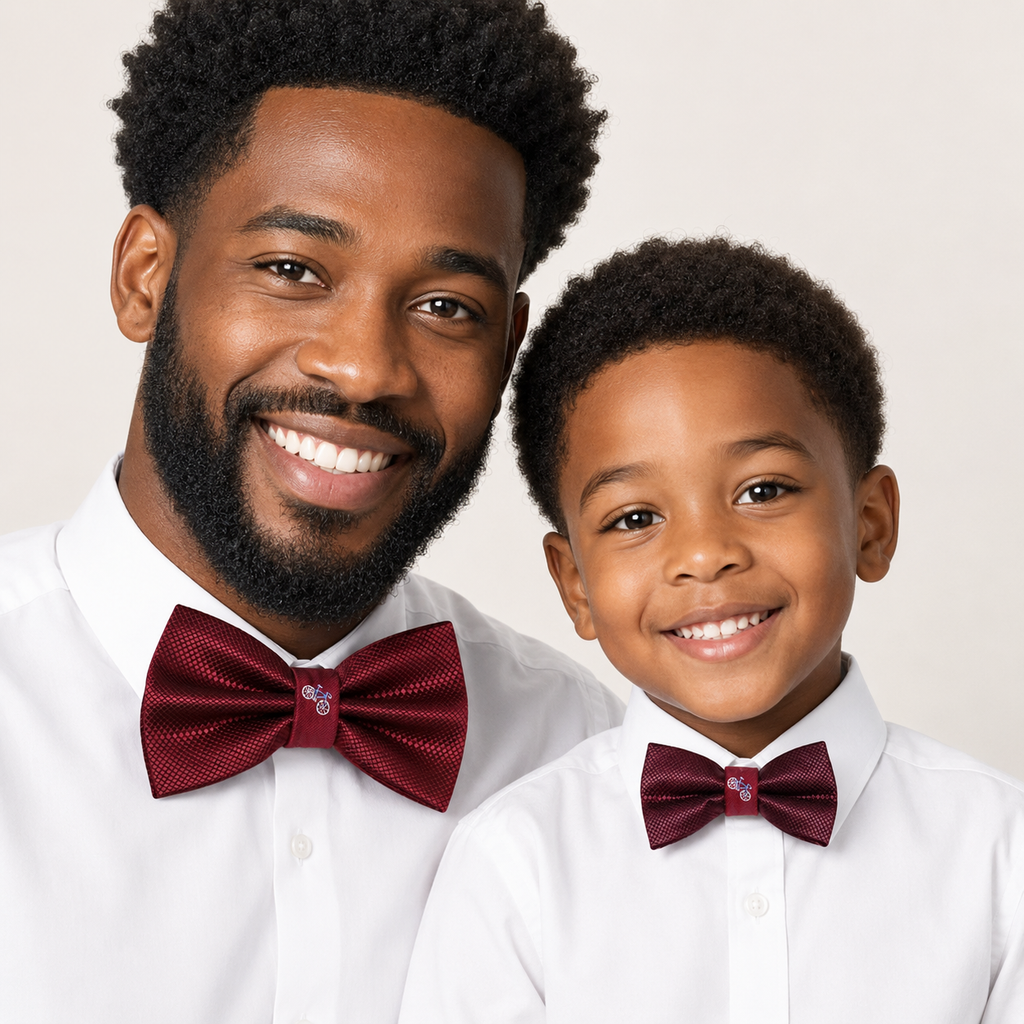 Burgundy Bow tie set for daddy and son, Daddy and me gift set, Grandpa me, Father son match, Burgundy kids bow tie, handmade bow tie