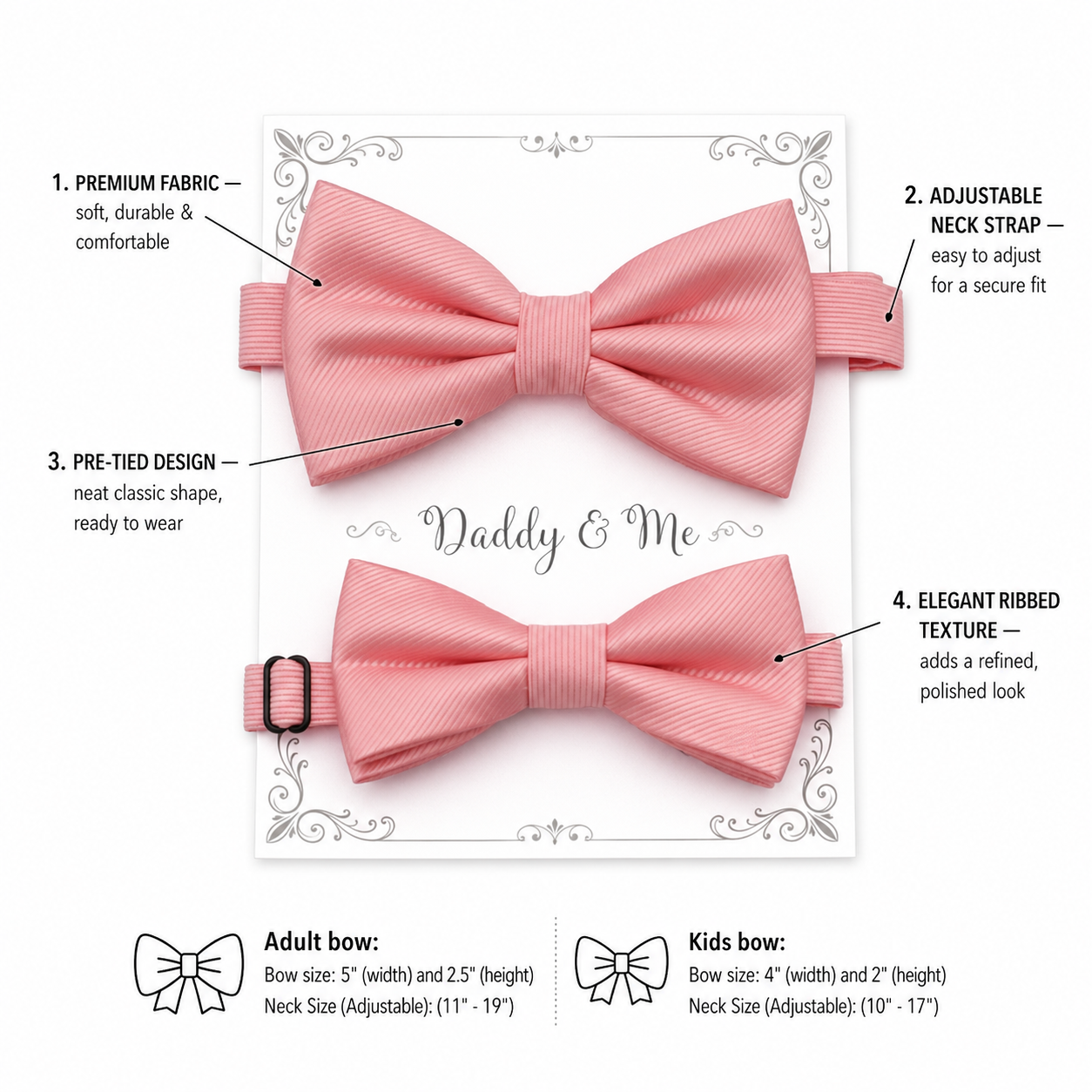 Blush Bow tie set daddy son, Daddy and me gift Grandpa and me, Father son matching, Kids bow tie, Kids adult bow tie, High quality
