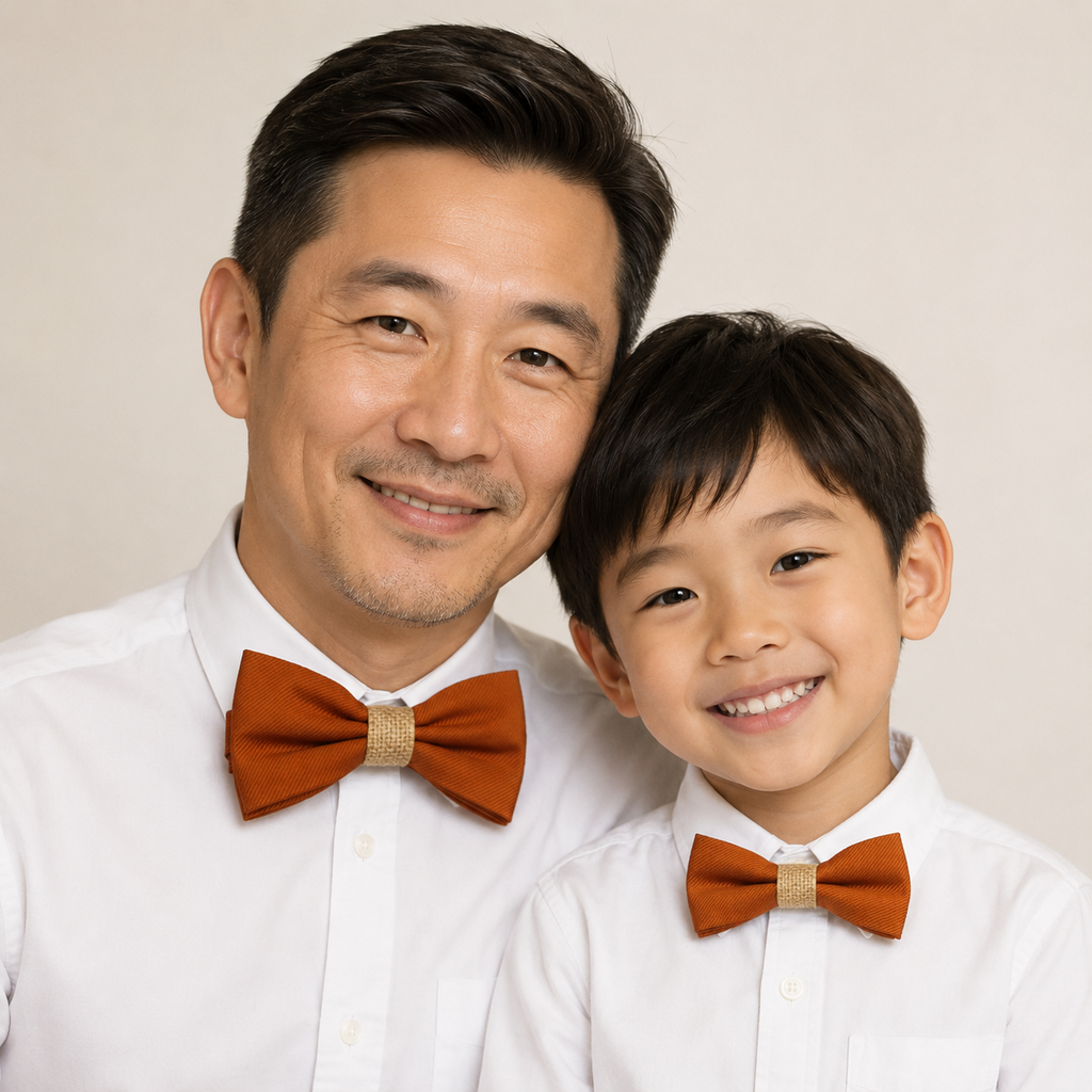 Cinnamon burlap Bow tie set daddy son, Daddy and me gift, Grandpa and me, Father son matching, Kids bow tie, Kids adult bow tie, high quality