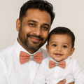 Copper and silver bow tie set for daddy and son, Daddy and me gift set, Grandpa and me, Father son matching, Toddler bow tie, handmade bow