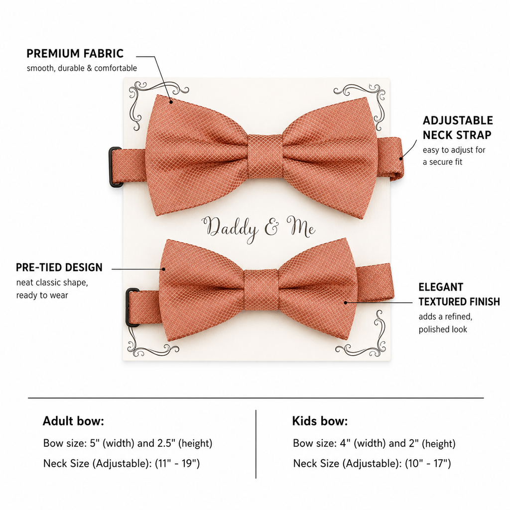 Copper Bow tie set for daddy and son, Daddy me gift set, Grandpa and me, Father son matching bow, Copper kids bow tie, copper wedding bow