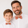 Copper burlap Bow tie set daddy son Daddy and me gift Grandpa and me Kids adult bow tie Adjustable pre tied bow Handmade Daddy son gift set