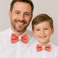 Coral blush Bow tie set for daddy and son, Daddy me gift set, Father son matching, daddy me bow tie, Handmade bow tie, Coral kids bow tie