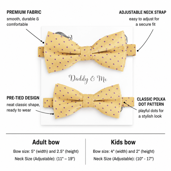 Cream Lavender Bow tie set Kids Adult bow tie set Daddy me Father son match, Handmade kids bow Adjustable pre tied, High quality