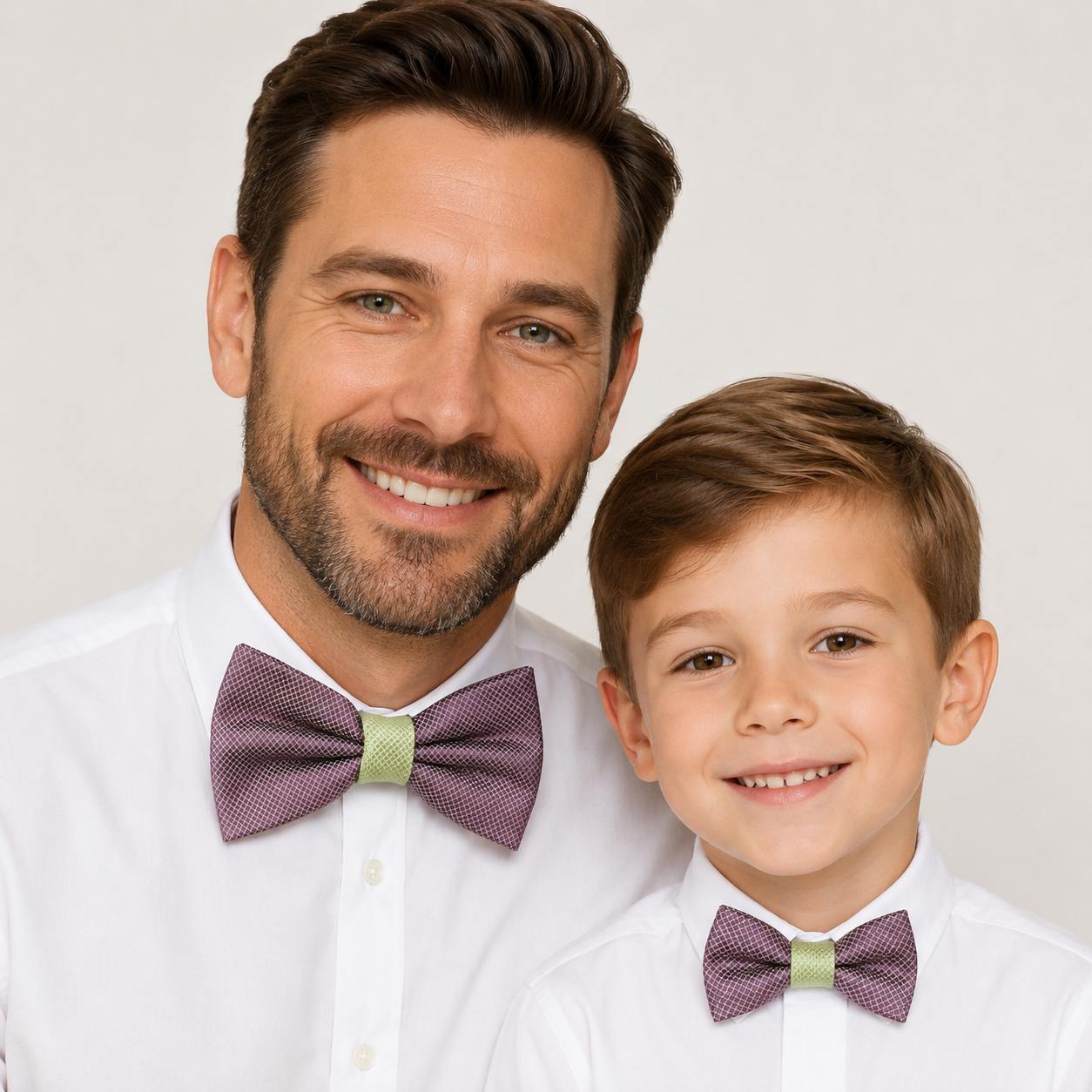 Dusty lavender and green bow tie set for daddy and son, Daddy and me gift set, Grandpa and me, Father son matching, Dusty lavender bow tie